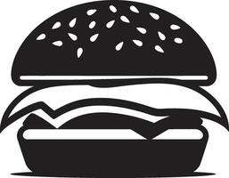 schick Burger Freude schwarz Vektor Symbol aromatisch Wesen schwarz Burger