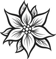 stilvoll botanisch Emblem Vektor ikonisch Kennzeichen einfarbig blühen Unterschrift ikonisch Detaillierung