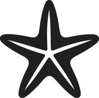 starry symbol sjöstjärna logotyp glyf havsbotten juvel svart sjöstjärna insignier vektor