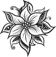 minimalistisk blommig väsen svartvit logotyp elegant kronblad vektor ikoniska symbol