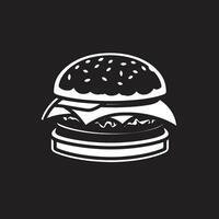 schick Burger Freude schwarz Vektor Symbol aromatisch Wesen schwarz Burger