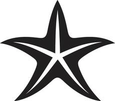 under vattnet överklagande sjöstjärna logotyp emblem raffinerad oceanisk nåd svart vektor ikon