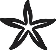ozeanisch Eleganz Seestern Logo Kennzeichen Marine Charme schwarz Seestern Insignien vektor