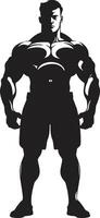 grafit muskel Gud full kropp svart vektor logotyp för kraftverk fast inked titan full kropp svart vektor för kondition ikoner