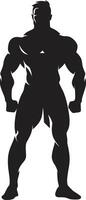 grafit titan silhuett full kropp vektor för kroppsbyggare eboniserad fysik ikon full kropp svart vektor för muskel ikoner