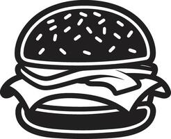 herrlich Burger schwarz Vektor Emblem saftig beißen einfarbig Burger Symbol