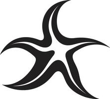 schick Küsten Eleganz schwarz Vektor Symbol elegant Seestern Wesen Seestern Logo Symbol