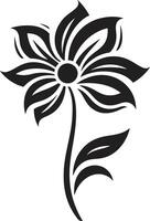 chic blomma detalj ikoniska symbolisk mark eterisk blomma symbol svart vektor detalj