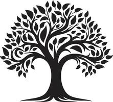 Wald Harmonie Baum Symbol Symbol Überdachung Wesen Baum Emblem Design vektor