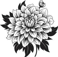 Singular blühen stilvoll Vektor Design minimalistisch Blume Symbol einfarbig schick