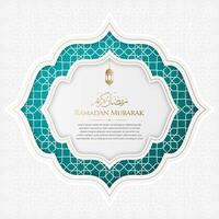 ramadan kareem arabicum islamic elegant vit och grön dekorativ bakgrund vektor