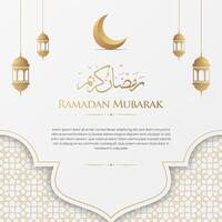 ramadan kareem islamic lyx hälsning kort social media posta med arabicum stil mönster vektor