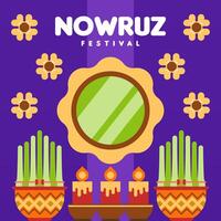 glücklich nowruz Festival Netz Banner Hintergrund Illustration vektor