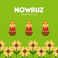 Lycklig Nowruz festival webb baner bakgrund illustration vektor