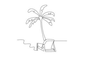 Kokosnuss Bäume und Stühle auf das Strand vektor