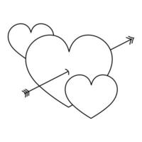 kontinuierlich einer Linie Zeichnung von Herz geformt Liebe und Valentinstag Tag Konzept Linie Kunst Illustration vektor