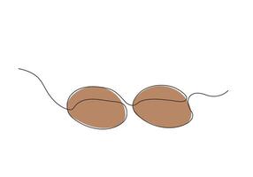 kaffe bönor i kontinuerlig linje konst vektor illustration. rostad kaffe bönor fri