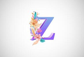 Blumen- Alphabet z. Logo zum Hochzeit Einladungen, Gruß Karte, Geburtstag, Logo, Poster andere Ideen vektor