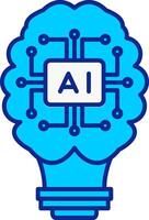 artificiell intelligens blå fylld ikon vektor