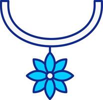 blomma halsband blå fylld ikon vektor