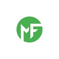 första brev mf eller fm logotyp vektor design mall