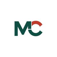 första brev mc logotyp eller centimeter logotyp vektor design mall