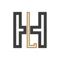 första brev lh logotyp eller hl logotyp vektor design mall