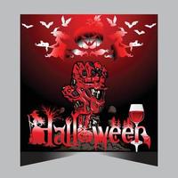 Halloween Party Social Media Post Template Design vektor