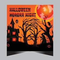 Happy Halloween Social Media Post Template Design vektor