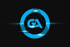 ga Blau Logo Design. Vektor Logo Design zum Geschäft.