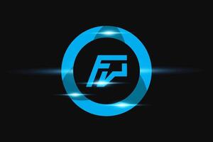 fp Blau Logo Design. Vektor Logo Design zum Geschäft.