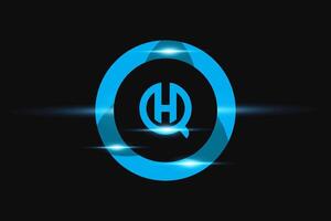 hq blå logotyp design. vektor logotyp design för företag.