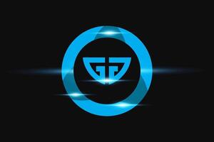 gg Blau Logo Design. Vektor Logo Design zum Geschäft.