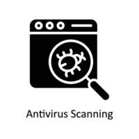 Antivirus Scannen Vektor solide Symbol Stil Illustration. eps 10 Datei