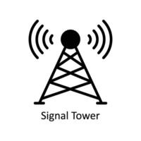 Signal Turm Vektor solide Symbol Stil Illustration. eps 10 Datei
