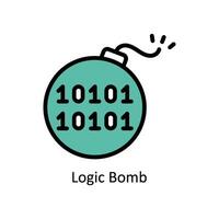 Logik Bombe Vektor gefüllt Gliederung Symbol Stil Illustration. eps 10 Datei