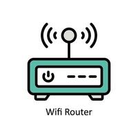 W-lan Router Vektor gefüllt Gliederung Symbol Stil Illustration. eps 10 Datei