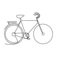 kontinuerlig enda linje teckning av cykel och cykel dag begrepp ett linje vektor konst illustration