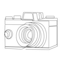 kontinuierlich Single Linie Digital Kamera Vektor Gliederung Kunst Illustration und editierbar Zeichnung zum Logo Design und Schlaganfall Hand gezeichnet