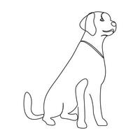kontinuerlig ett linje sällskapsdjur hund översikt vektor konst teckning och värld vilda djur och växter dag enda linje konst vektor illustration design