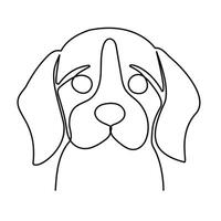 kontinuierlich einer Linie Haustier Hund Gliederung Vektor Kunst Zeichnung und Welt Tierwelt Tag Single Linie Kunst Vektor Illustration Design