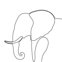 Elefant kontinuierlich Single Linie Kunst Zeichnung und Welt Tierwelt Tag Konzept minimalistisch Vektor Kunst Illustration.