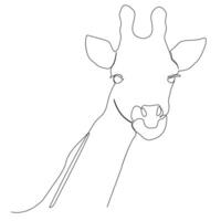 kontinuerlig ett linje giraff enda linje konst design och värld vilda djur och växter dag begrepp hand dragen minimalistisk stil vektor illustration