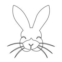 kontinuerlig ett linje teckning av kanin kanin, inhemsk djur- och Lycklig påsk dag begrepp hand dragen vektor konst illustration.
