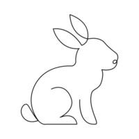 kontinuerlig ett linje teckning av kanin kanin, inhemsk djur- och Lycklig påsk dag begrepp hand dragen vektor konst illustration.