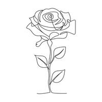 kontinuierlich einer Linie Rose Blume gezeichnet Gliederung Vektor Kunst Illustration und Valentinstag Tag Linie Kunst Design