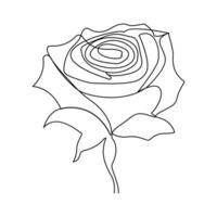 kontinuierlich einer Linie Rose Blume gezeichnet Gliederung Vektor Kunst Illustration und Valentinstag Tag Linie Kunst Design