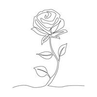 kontinuierlich einer Linie Rose Blume gezeichnet Gliederung Vektor Kunst Illustration und Valentinstag Tag Linie Kunst Design