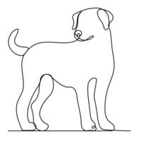 kontinuierlich Single Linie Zeichnung von Hund Gliederung Vektor Kunst Illustration