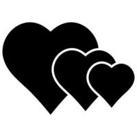 tre hjärtan ikon, trippel- kärlek, kärlek triangel trekant hjärta vektor